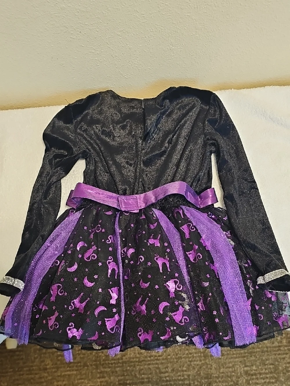 Spirit Purple and Black Kids Witch Costume Dress with Sparkle Belt